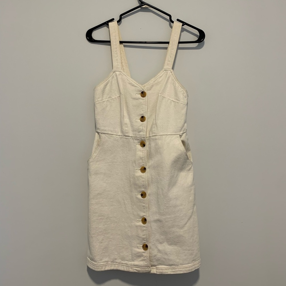 White Denim Button Up Dress